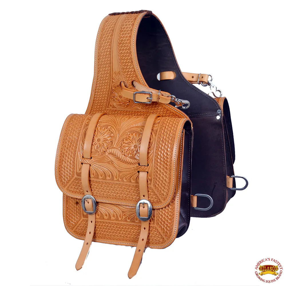 11 X 10.5 In Horse Western Saddle Bag Leather Cowboy Trail Ride Hilason