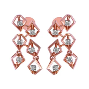 14KT (585) Rose Gold & Diamond Stunning Drop Earrings
