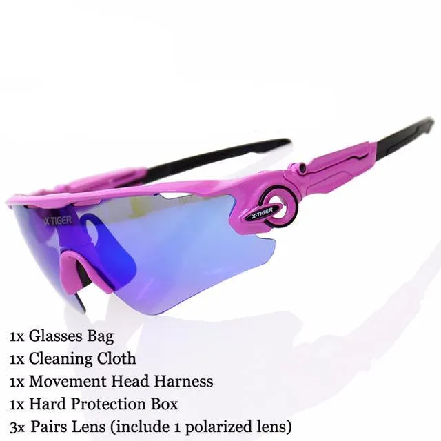 2017 New Polarized Cycling SunGlasses with 3 lens