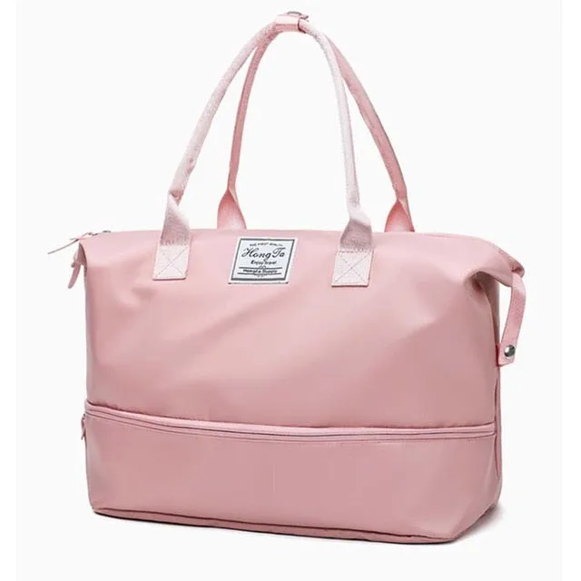 2019 New Women Travel Bag Black Pink Sequins Shoulder Bag Women Handbag Ladies Weekend Portable Duffel Bag Waterproof Bags