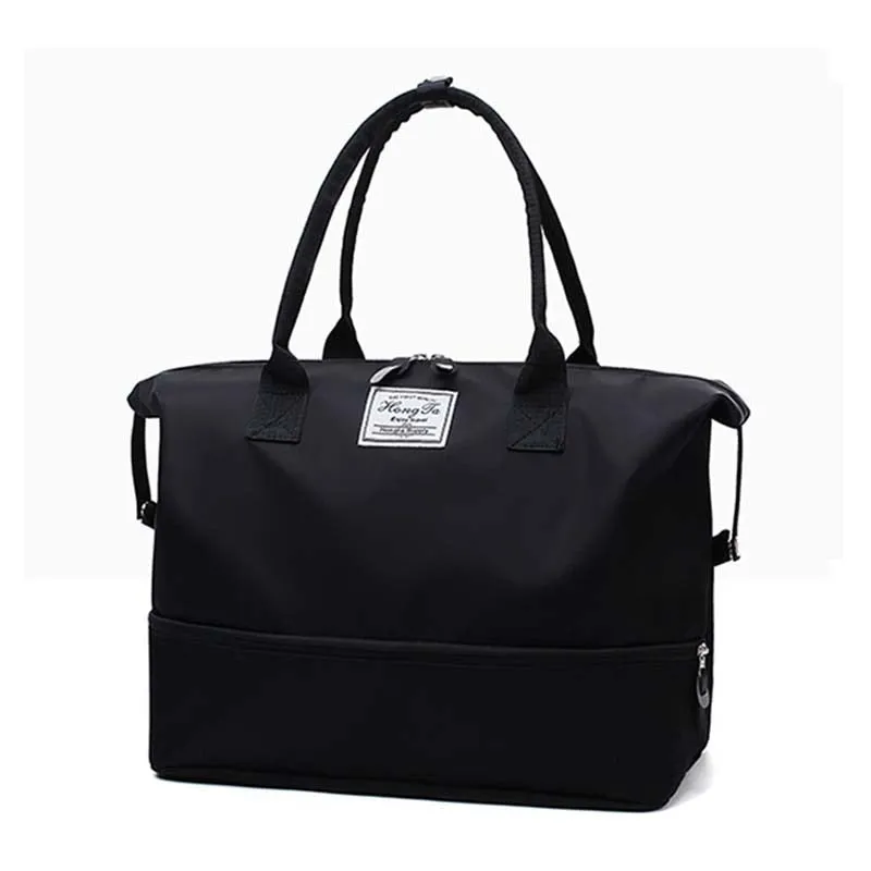 2019 New Women Travel Bag Black Pink Sequins Shoulder Bag Women Handbag Ladies Weekend Portable Duffel Bag Waterproof Bags