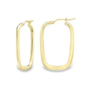 9ct Gold 25mm Square Hoop Earrings