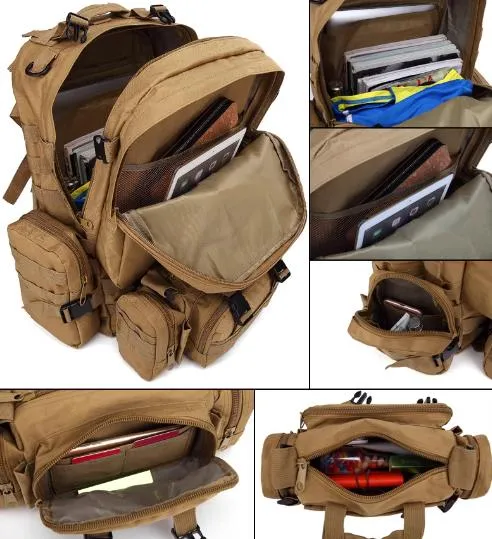 Airsoft Tactical Military Multi-Purpose Molle Outdoor Hiking Camping Travel 55L Backpack 4 Colours ATB018