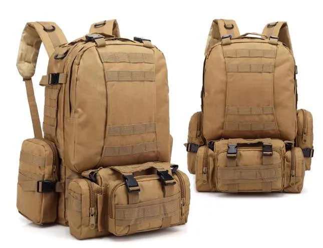 Airsoft Tactical Military Multi-Purpose Molle Outdoor Hiking Camping Travel 55L Backpack 4 Colours ATB018