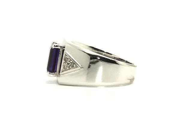 Amethyst And Diamond Emerald-cut Ring