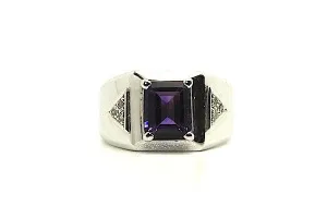 Amethyst And Diamond Emerald-cut Ring
