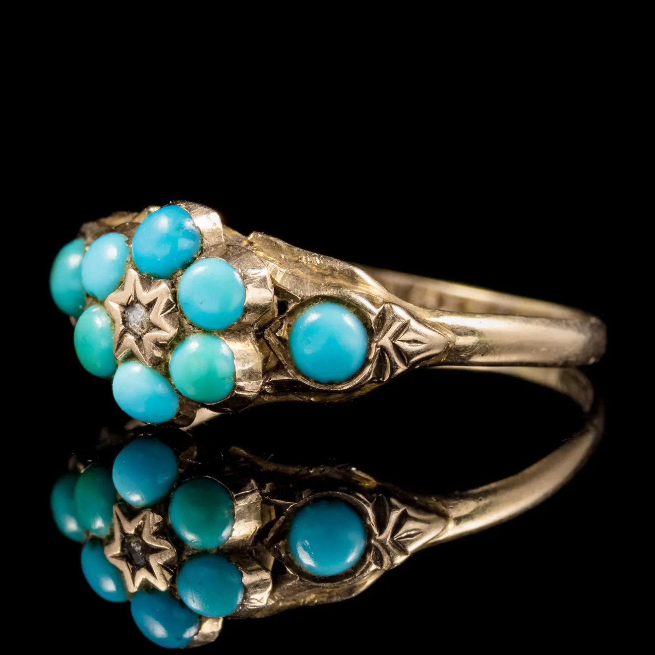 Antique Georgian Turquoise Diamond Ring Dated Birmingham 1819