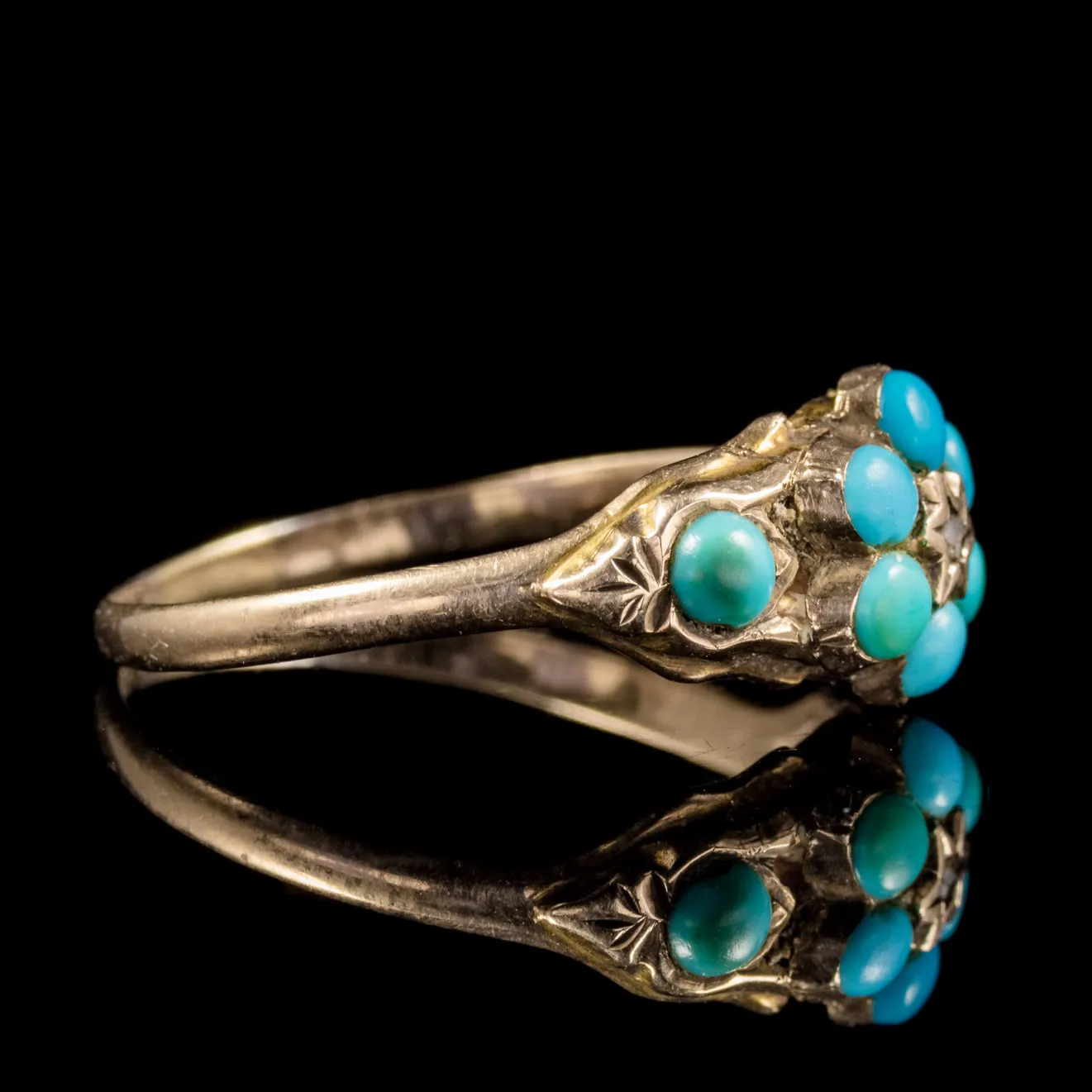 Antique Georgian Turquoise Diamond Ring Dated Birmingham 1819