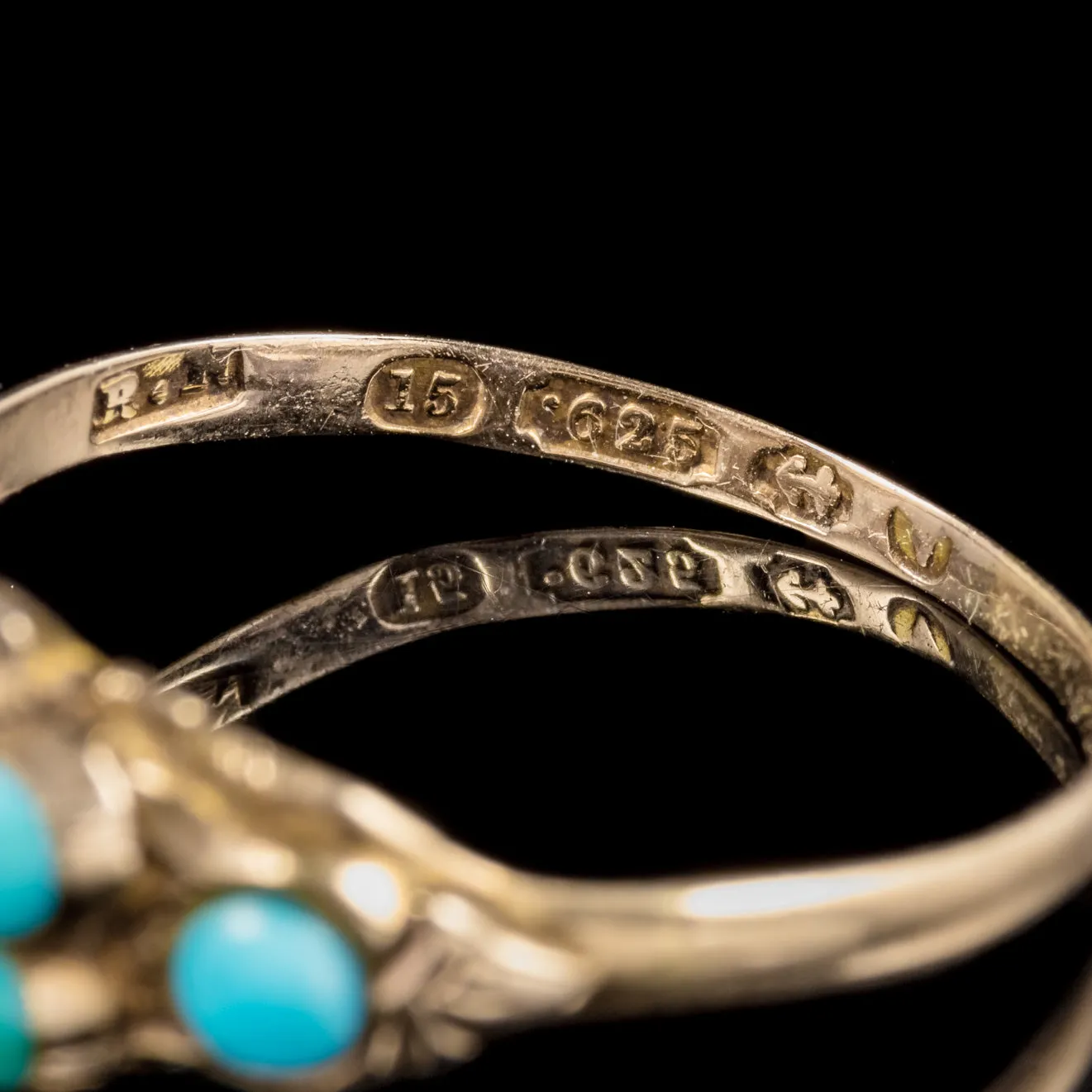 Antique Georgian Turquoise Diamond Ring Dated Birmingham 1819