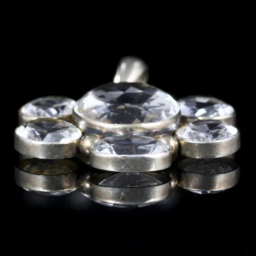 Antique Victorian Large Aquamarine Pendant Circa 1860