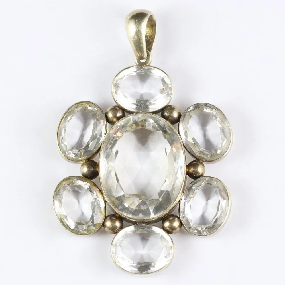 Antique Victorian Large Aquamarine Pendant Circa 1860