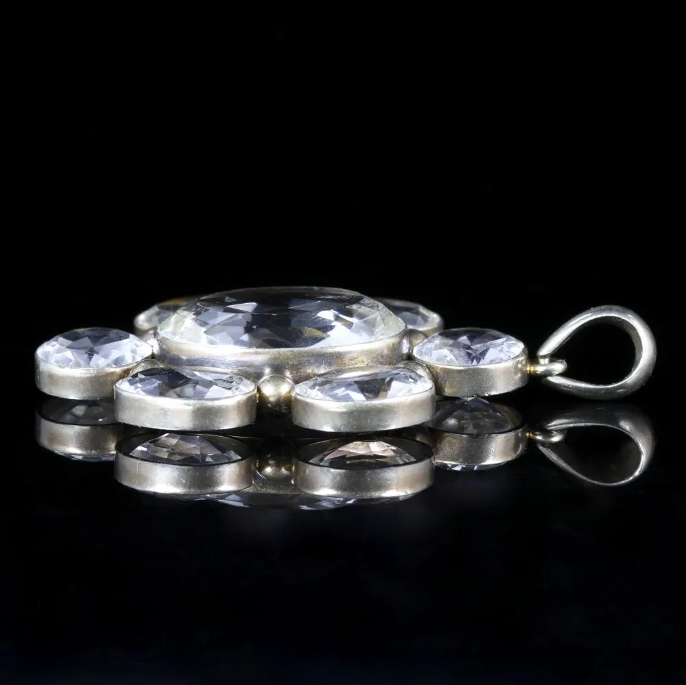 Antique Victorian Large Aquamarine Pendant Circa 1860