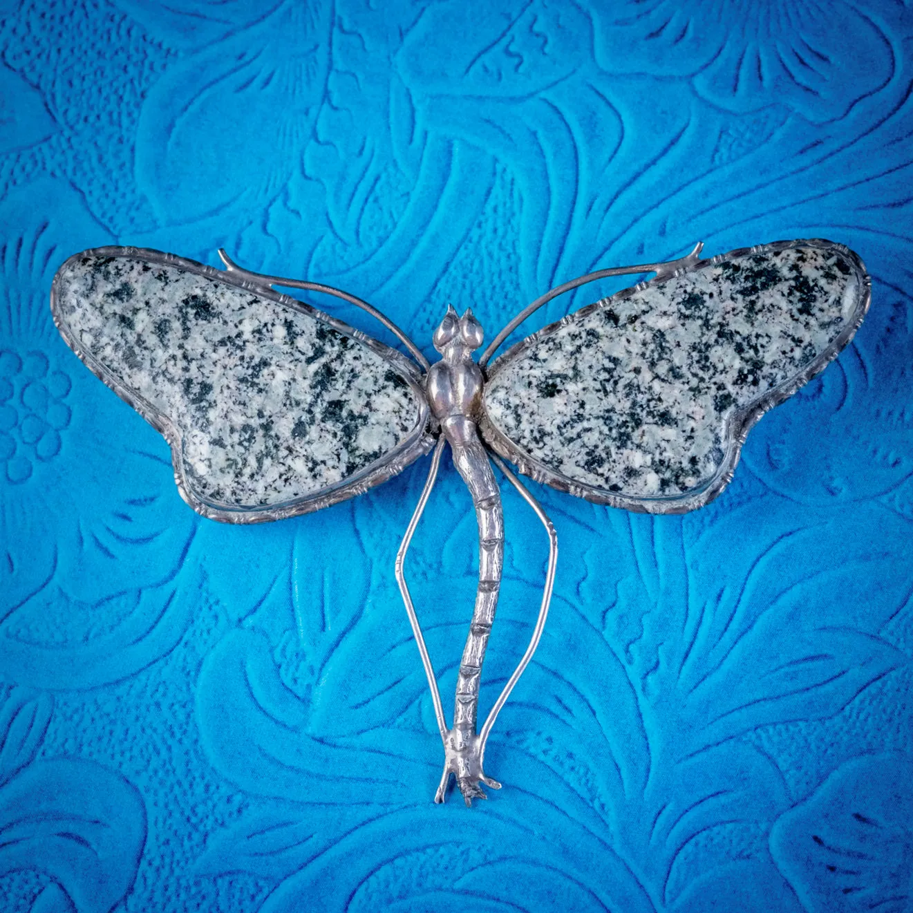 Antique Victorian Scottish Dragonfly Brooch Silver Circa 1880