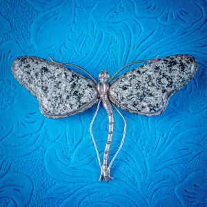 Antique Victorian Scottish Dragonfly Brooch Silver Circa 1880