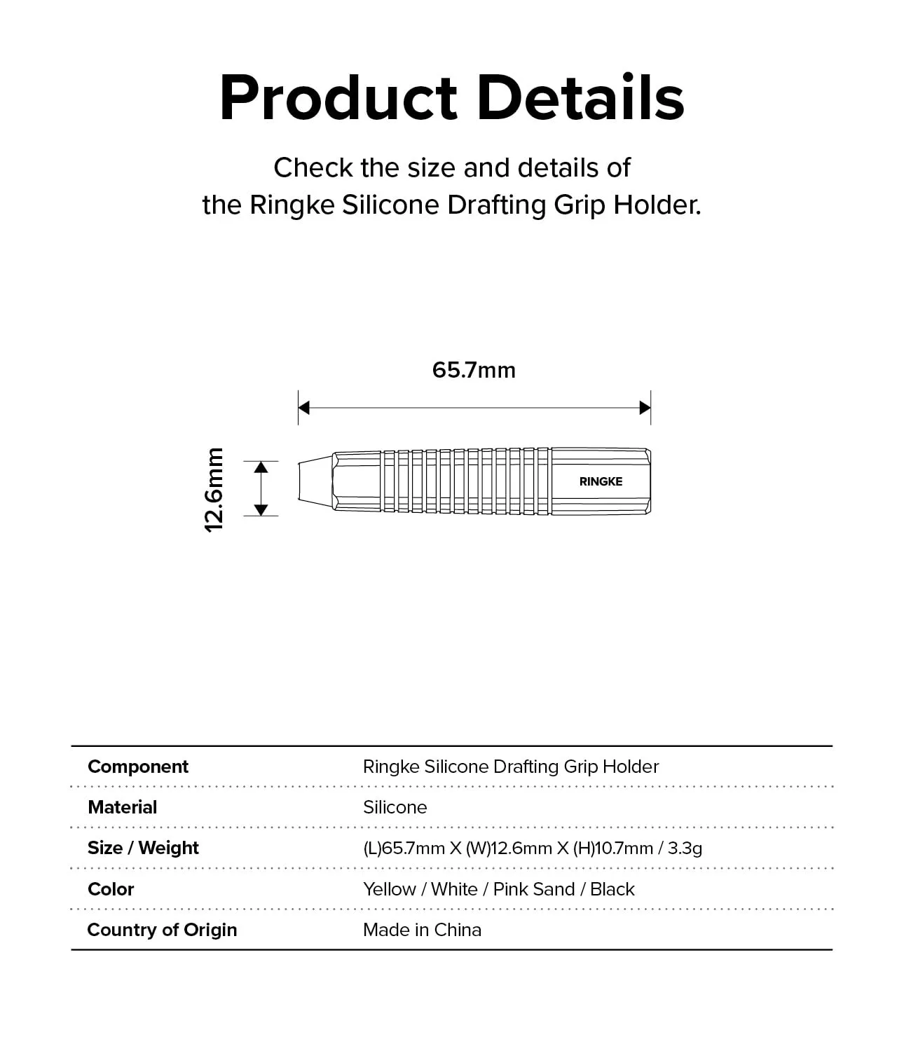 Apple Pencil Pro/USB C / 2nd / 1st Generation Cover , Silicone Drafting Grip Holder  - Black