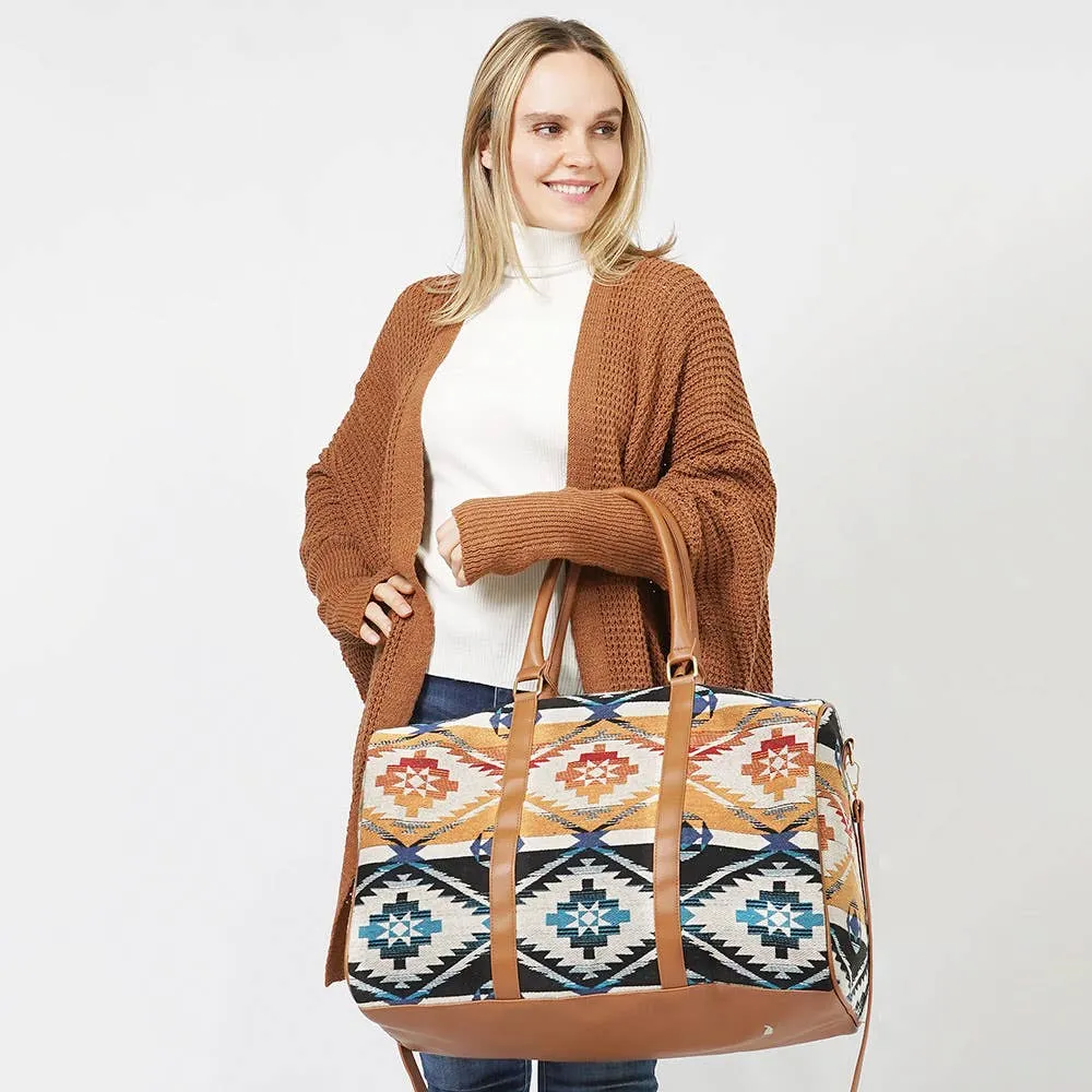 Aztec Patterned Duffle / Tote / Crossbody Bag