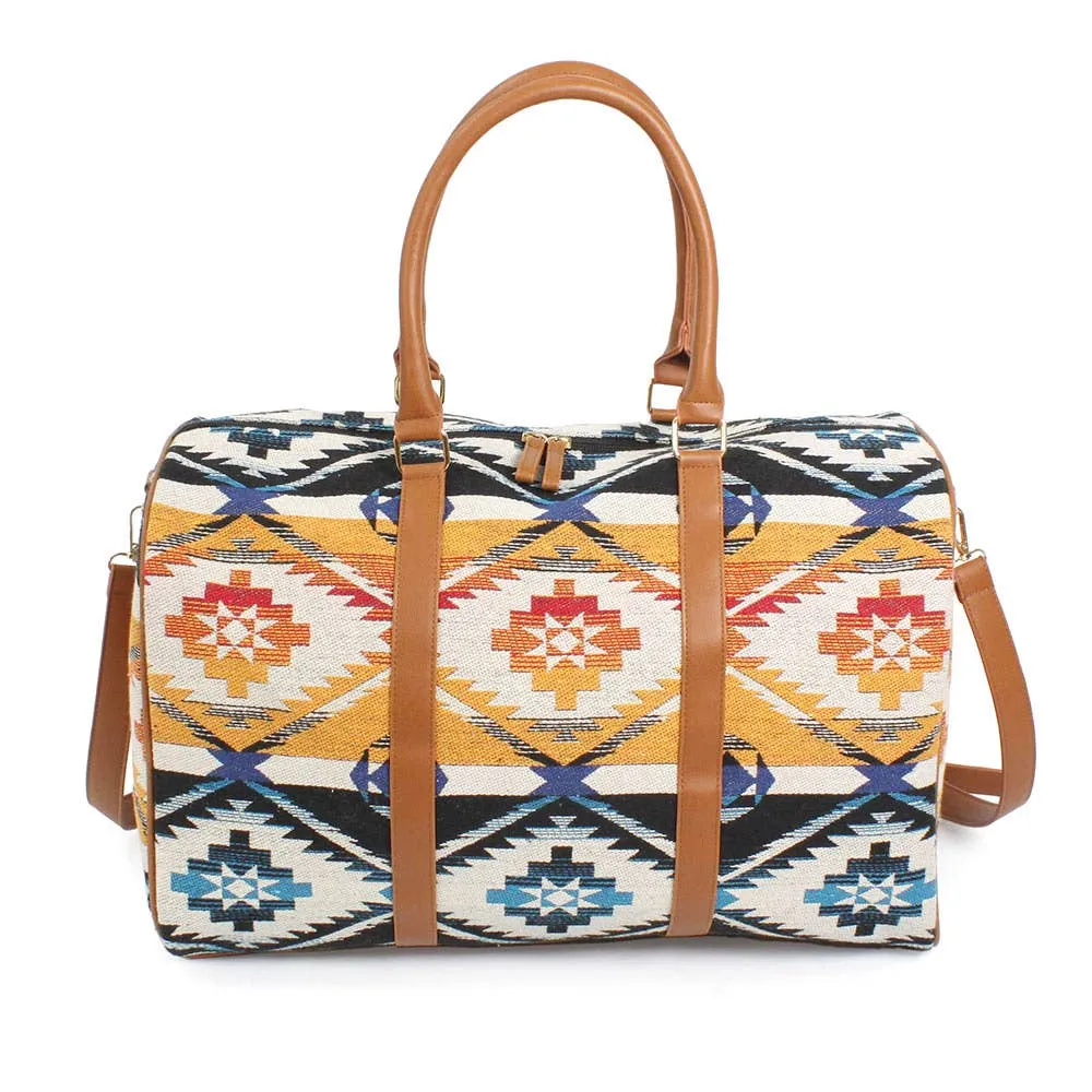 Aztec Patterned Duffle / Tote / Crossbody Bag