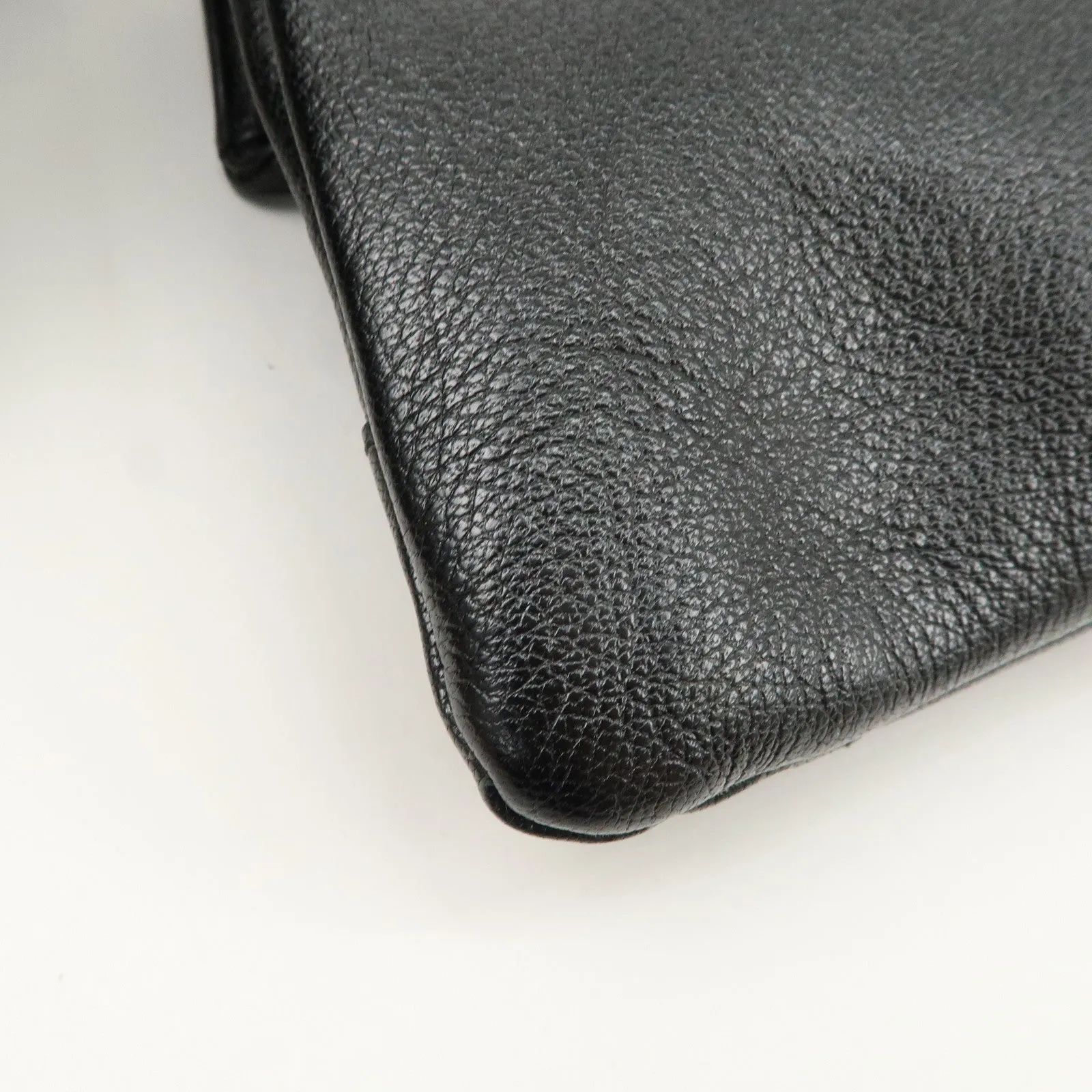 BALENCIAGA Leather Classic Envelope Clutch Bag Black 390167 Used