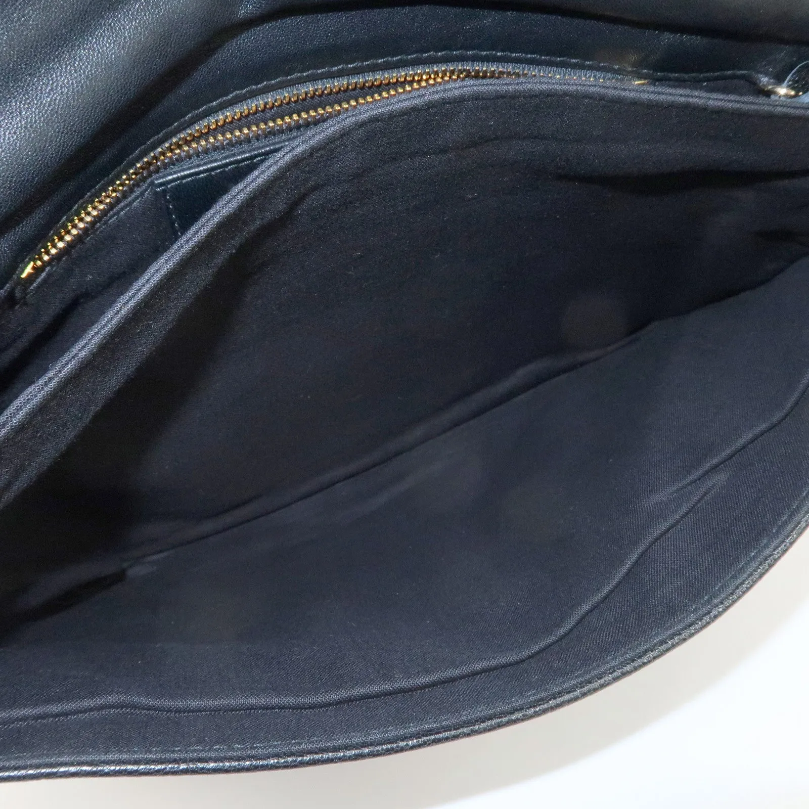 BALENCIAGA Leather Classic Envelope Clutch Bag Black 390167 Used