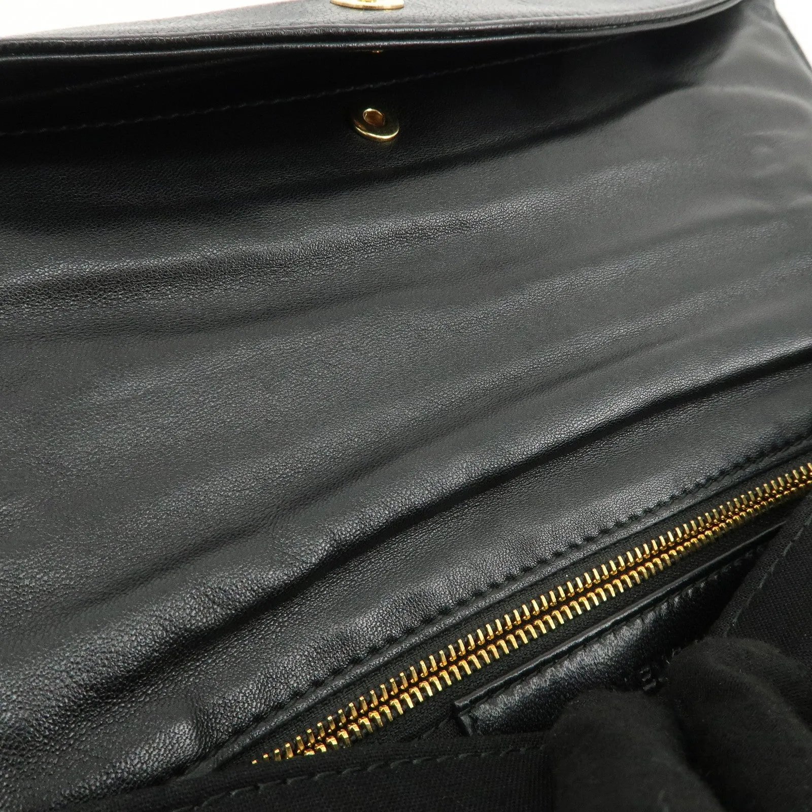 BALENCIAGA Leather Classic Envelope Clutch Bag Black 390167 Used
