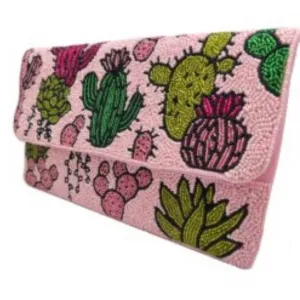 BEADED CACTUS CLUTCH