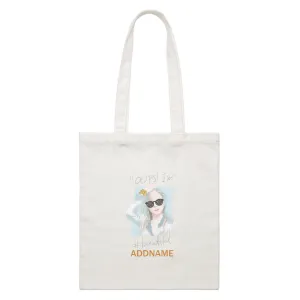 Beautiful Chic OOPS! I'm beautiful With Addname White Canvas Bag