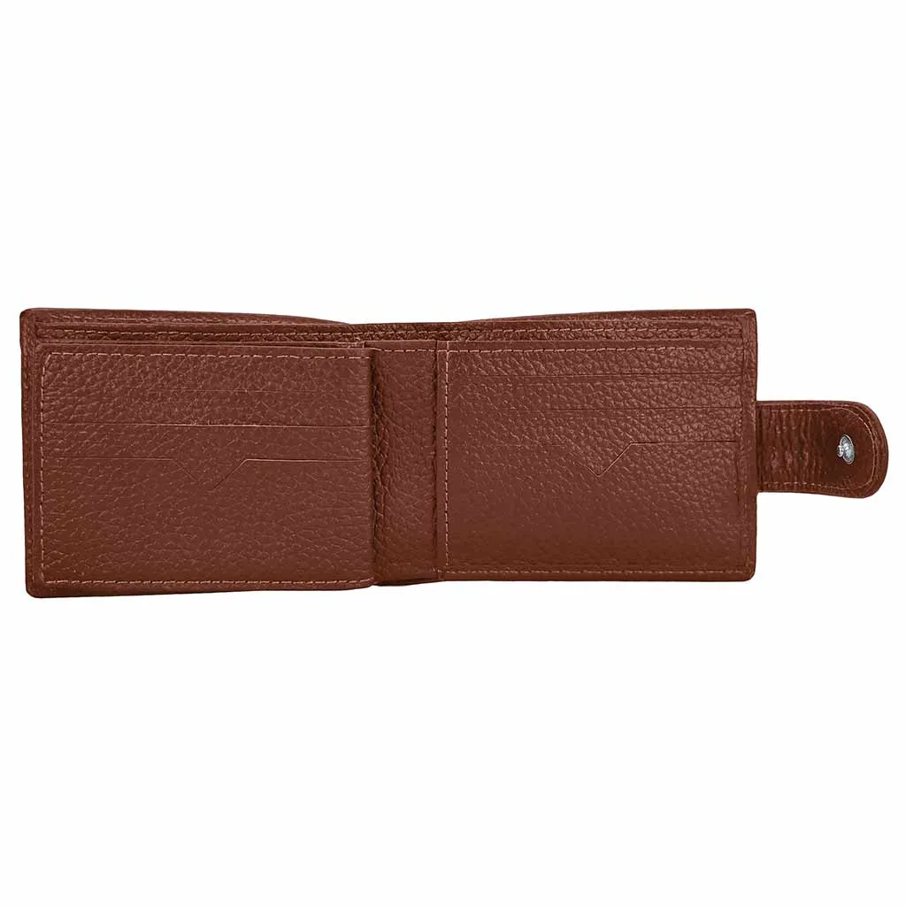 Bifold Classic Leather Wallet Spiral Brown