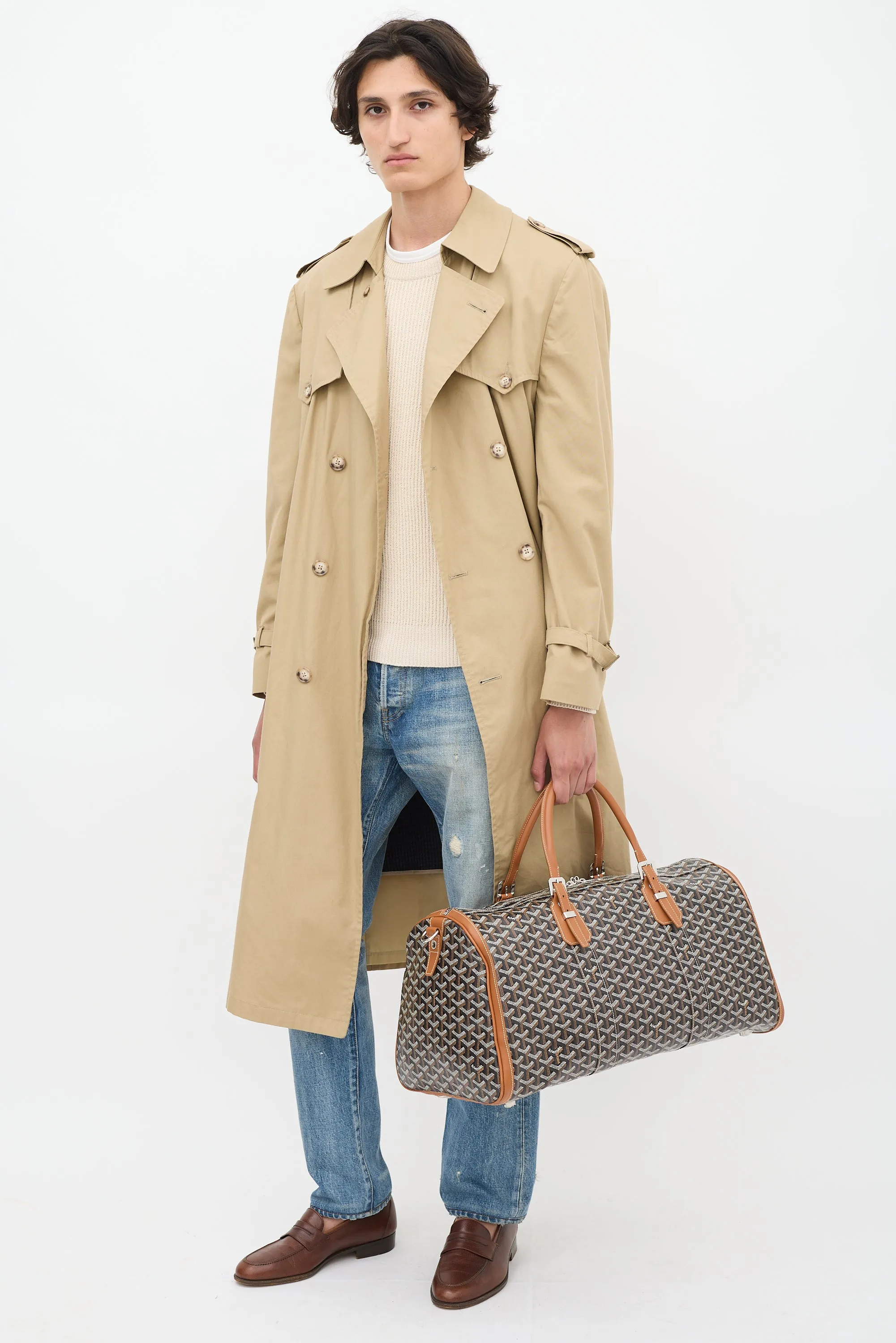 Black & Brown Goyardine Croisiere Boston 50 Duffle Bag