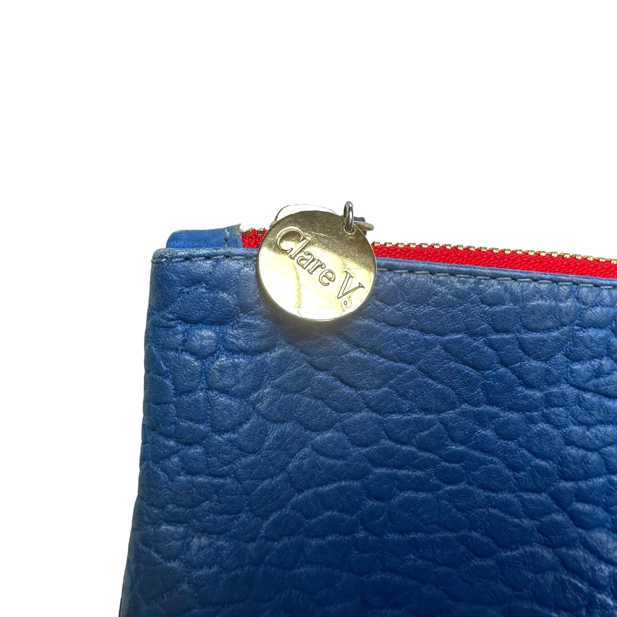 Blue Leather Clutch