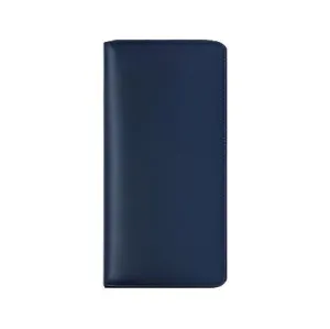 Blue Leather Zipper Folder Wallet