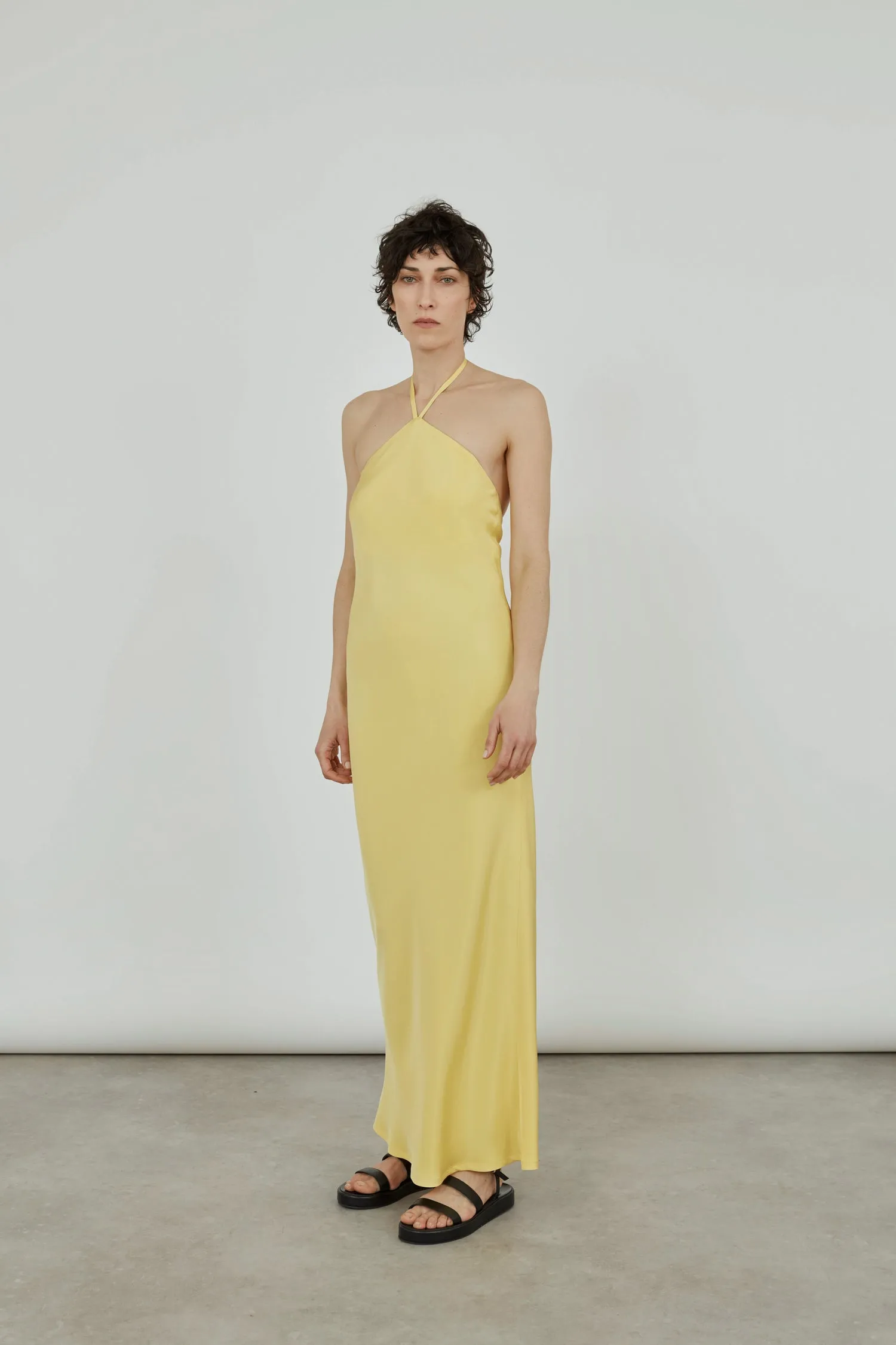 Bonnie dress | Yellow - Crepe Silk