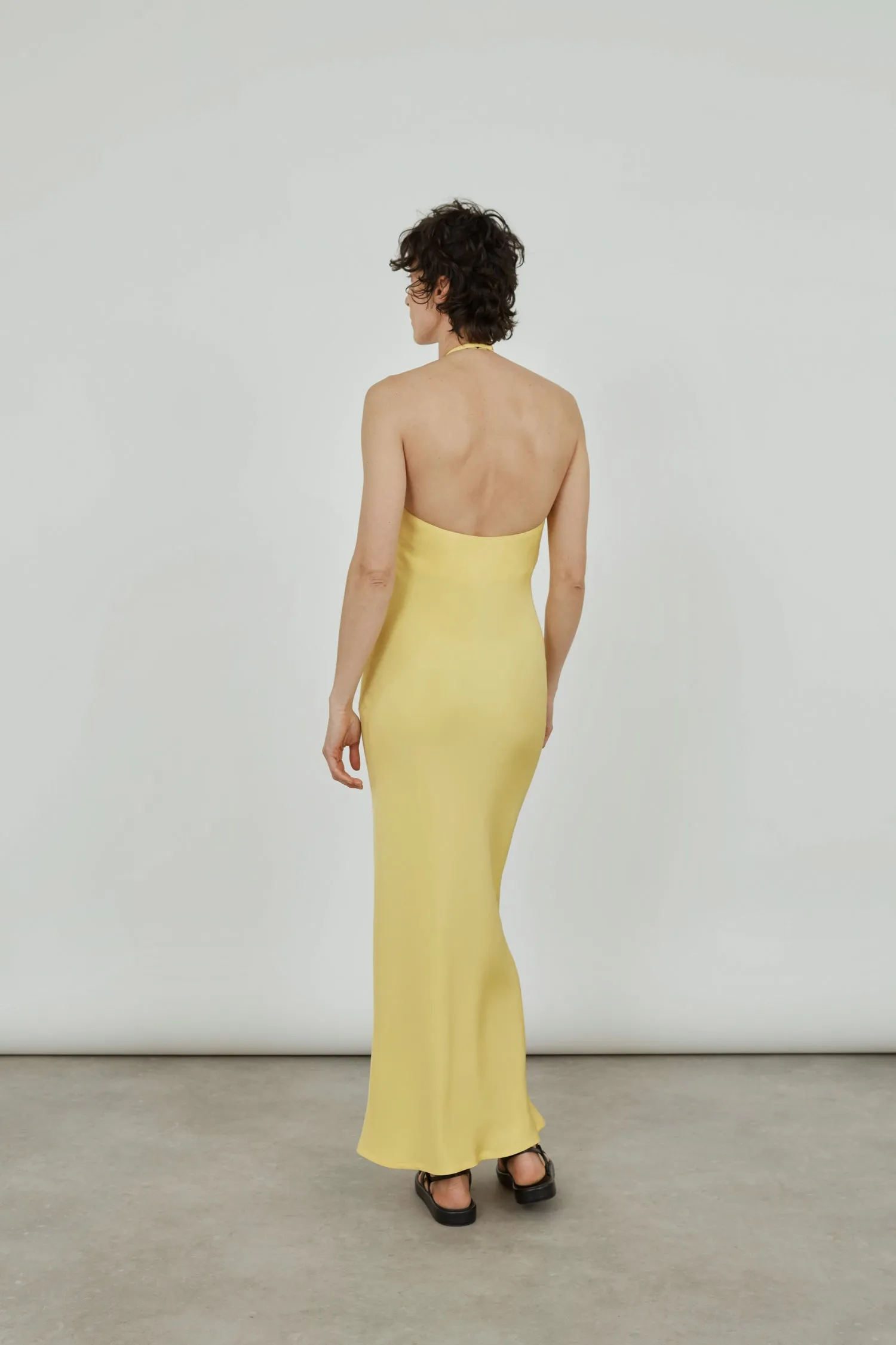 Bonnie dress | Yellow - Crepe Silk