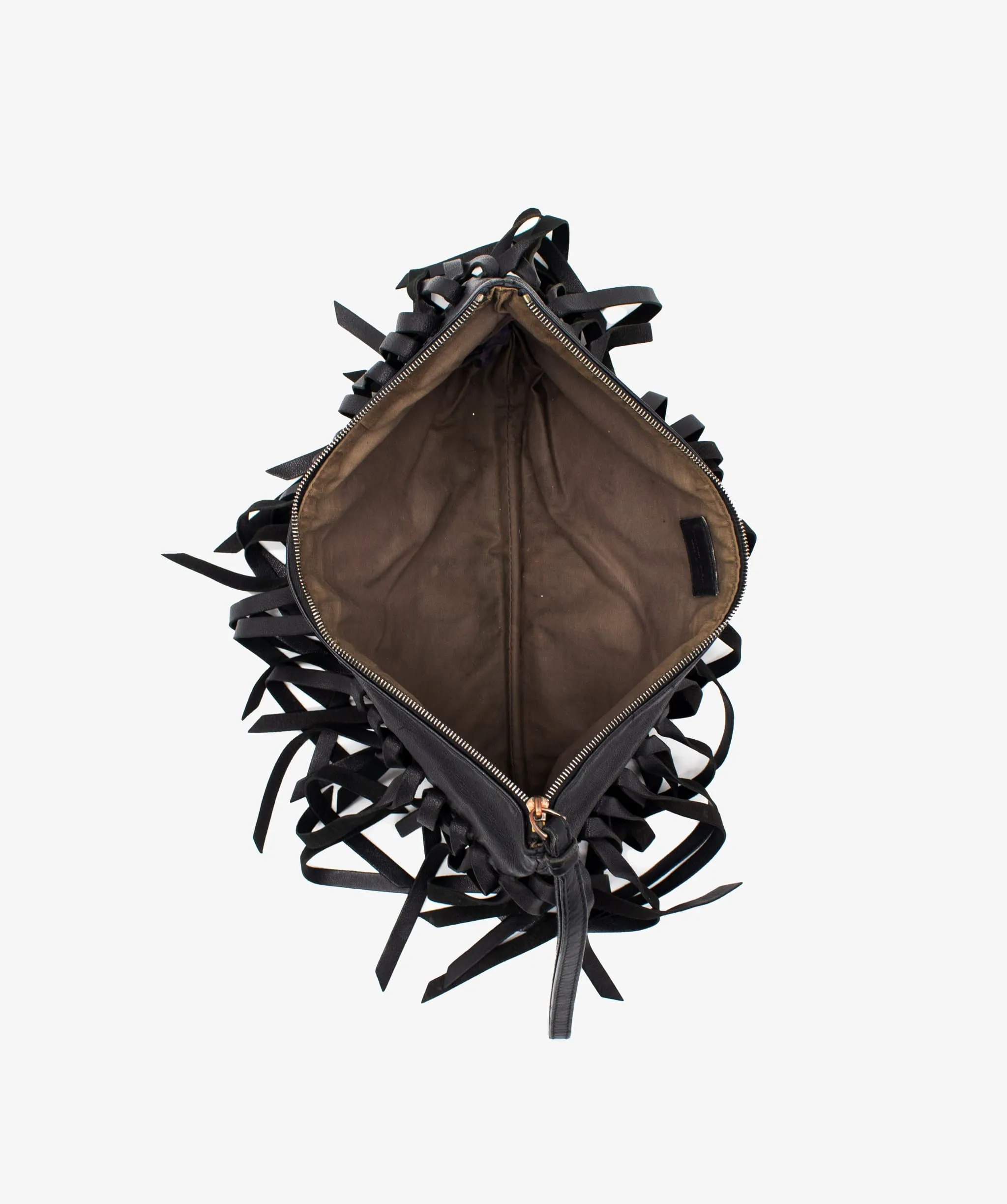 Bottega Veneta Black Frill Clutch RJL1212