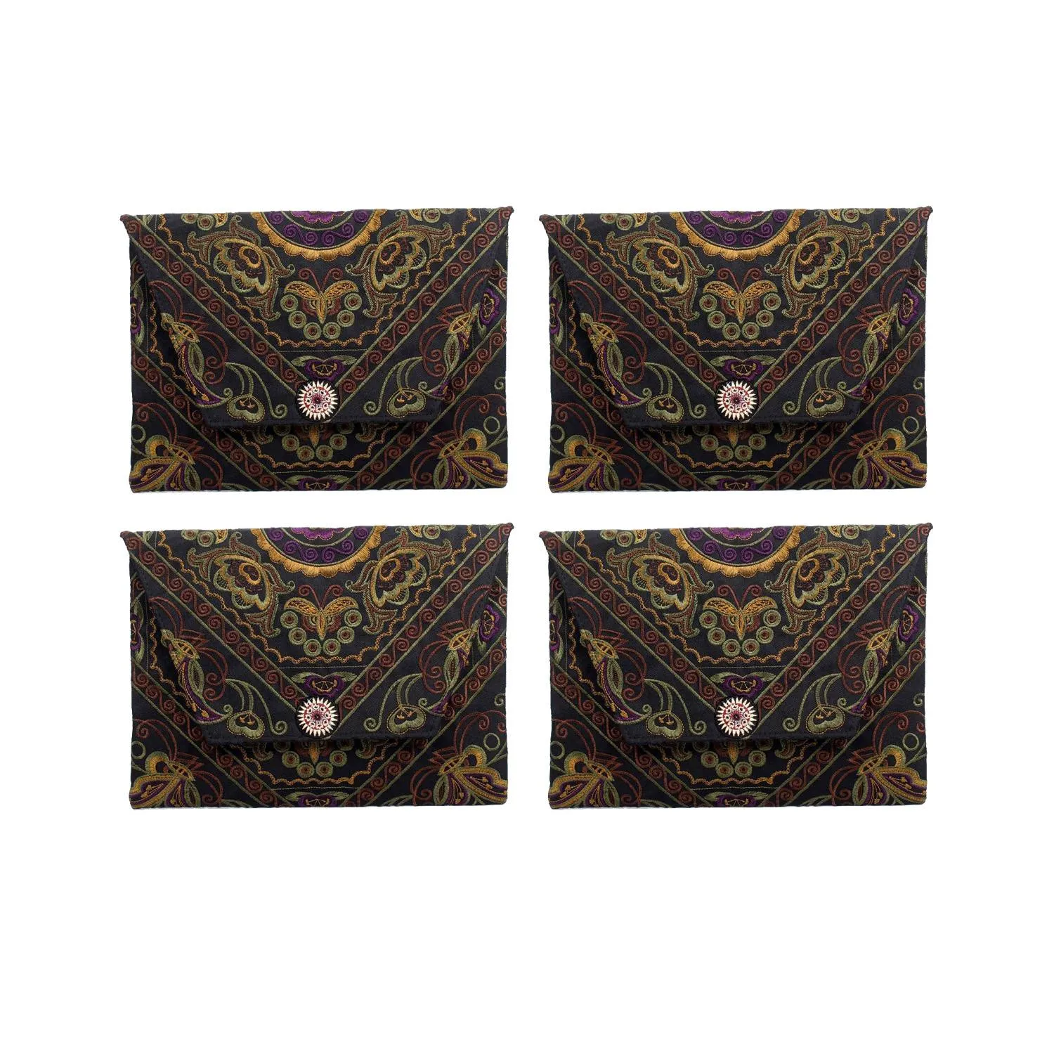 BUNDLE: Butterfly Brown Ethically Made Clutch Bag 4 Pieces - Thailand