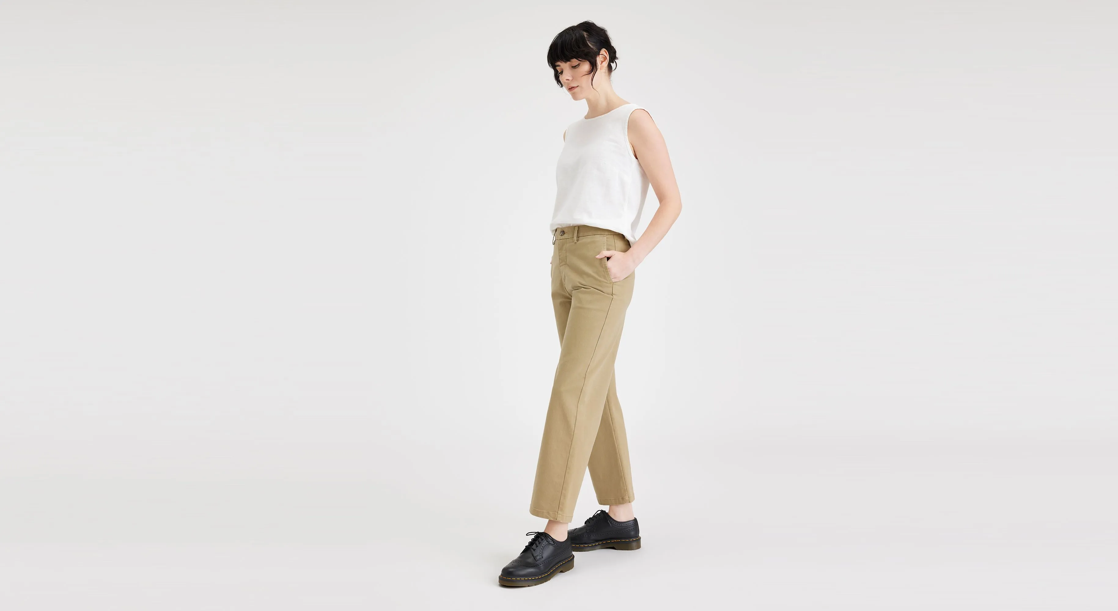 Button Back Tank, Slim Fit