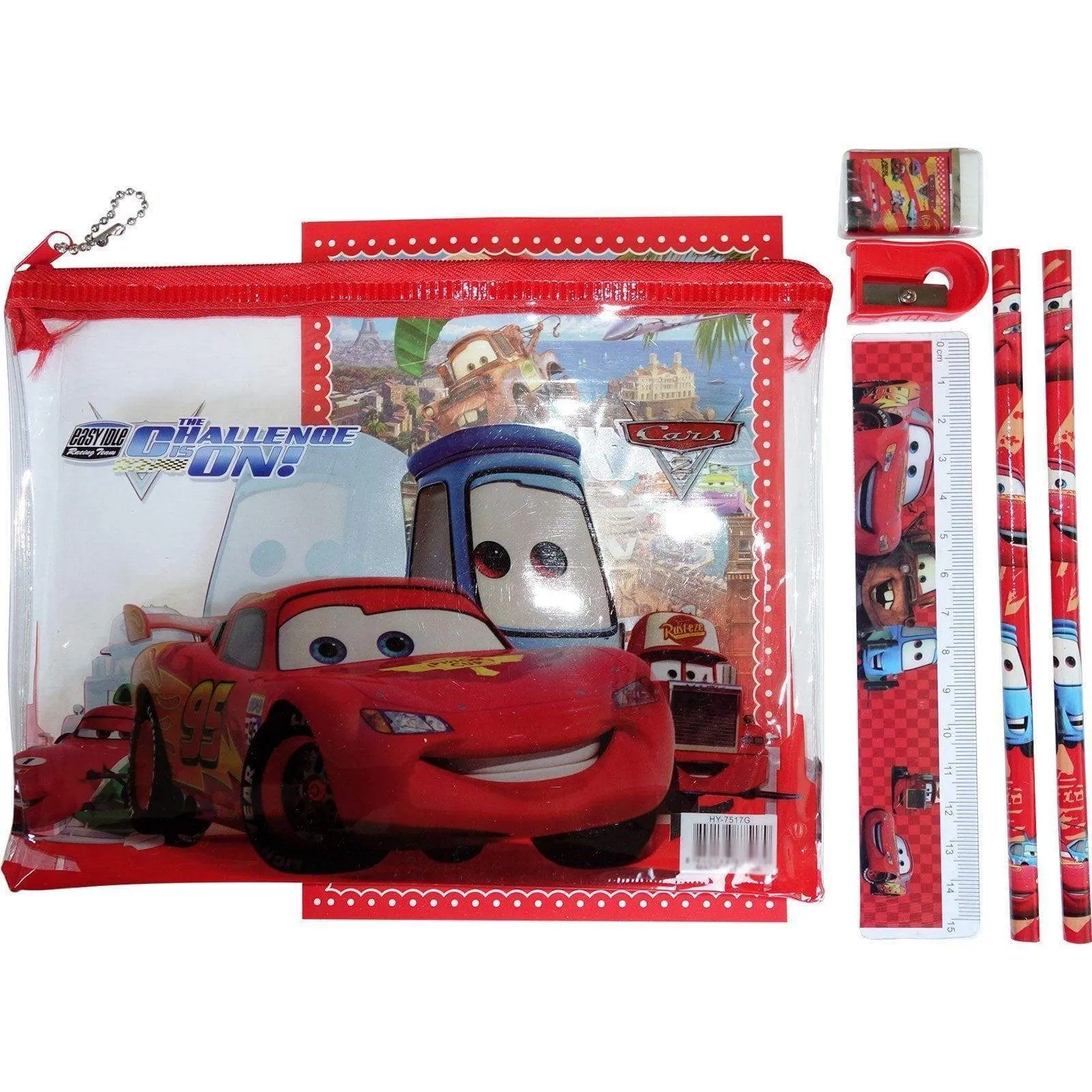 Cars Pencil Case Pencils Eraser Rubber Sharpener Ruler Notepad Boys Childrens