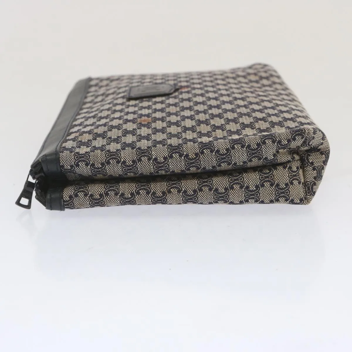 CELINE Macadam Canvas Clutch Bag Navy Auth 69236
