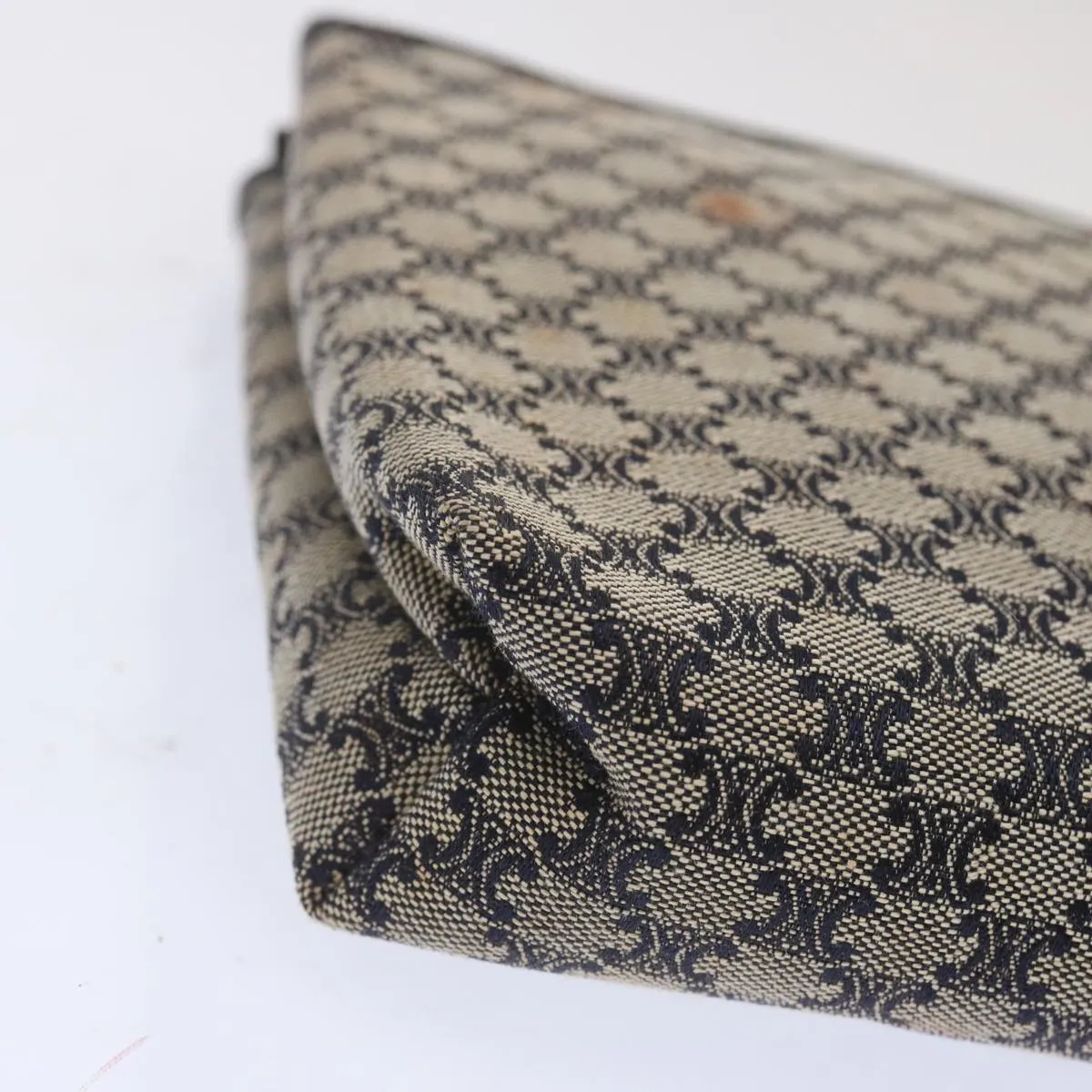 CELINE Macadam Canvas Clutch Bag Navy Auth 69236