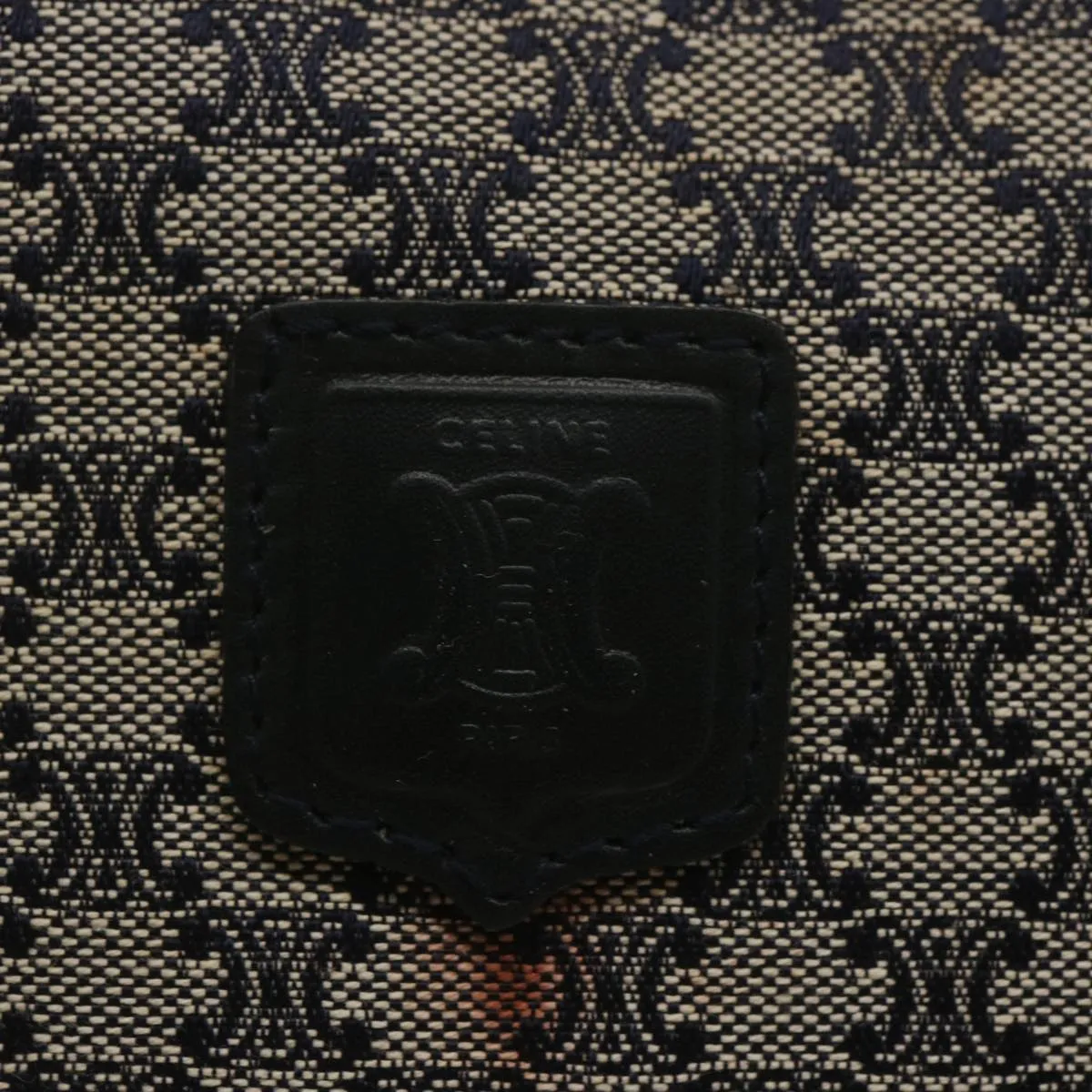 CELINE Macadam Canvas Clutch Bag Navy Auth 69236