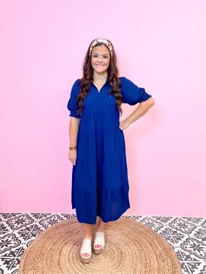 Charming Collared Tiered Maxi Dress