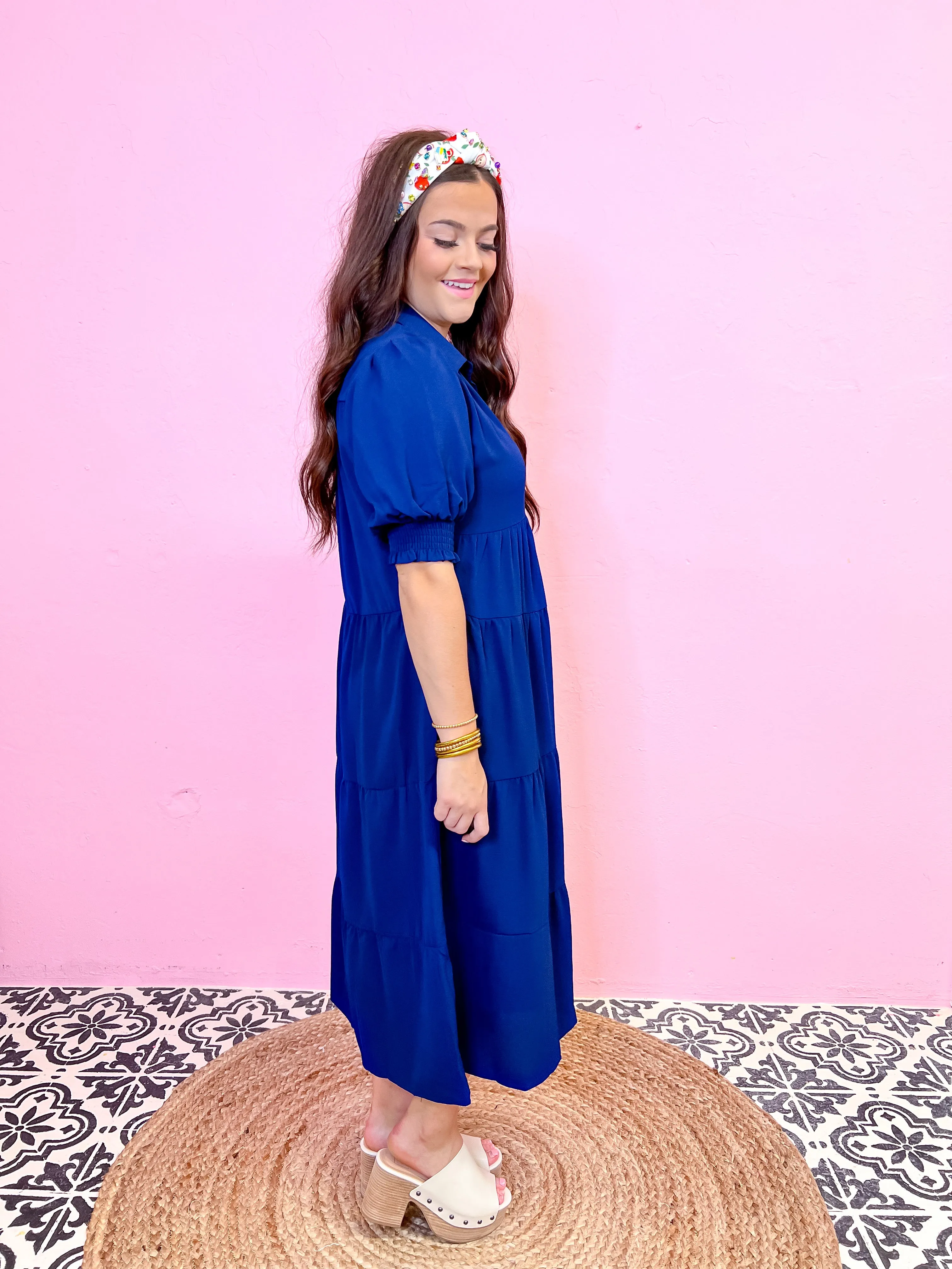 Charming Collared Tiered Maxi Dress