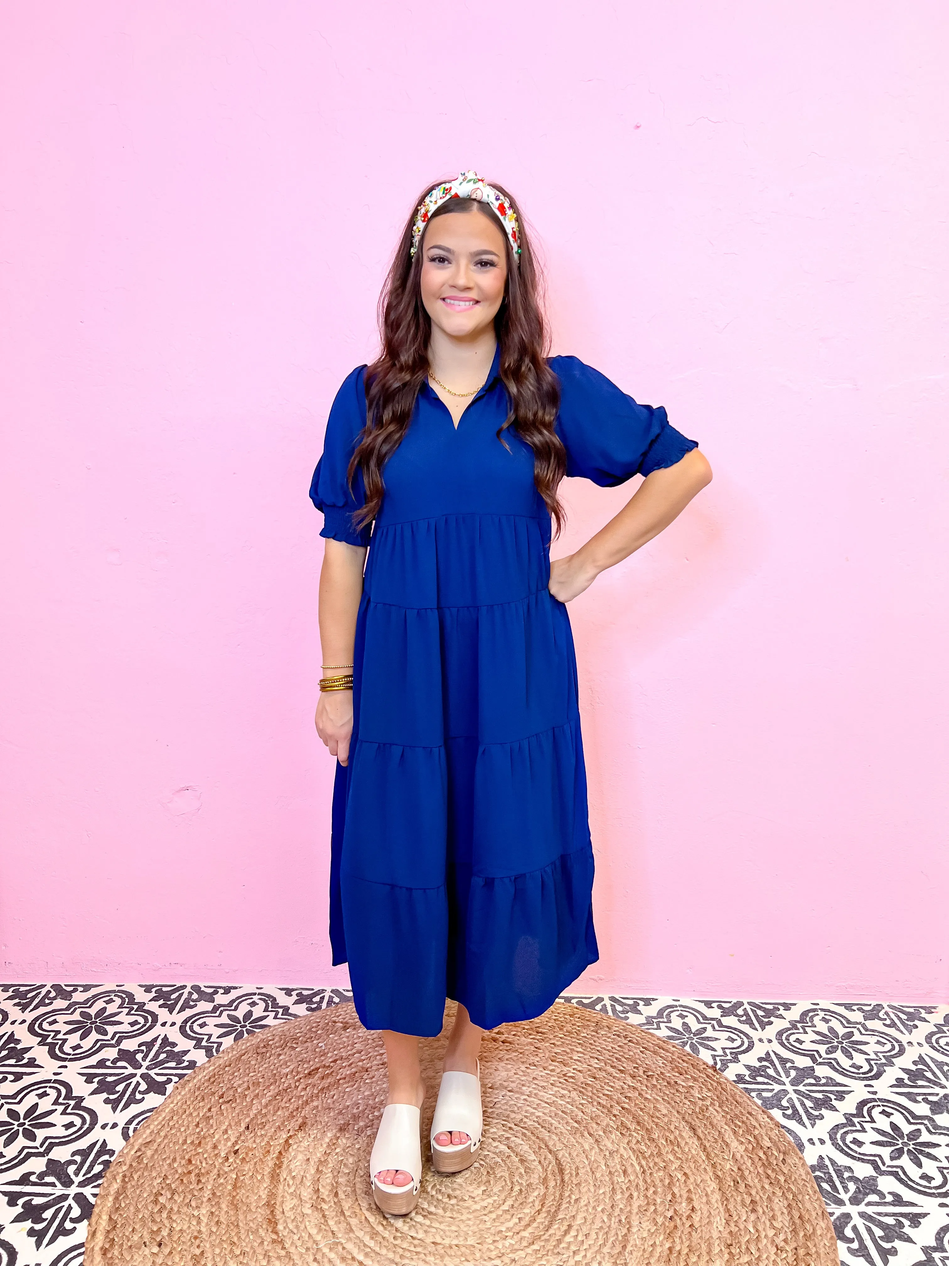 Charming Collared Tiered Maxi Dress