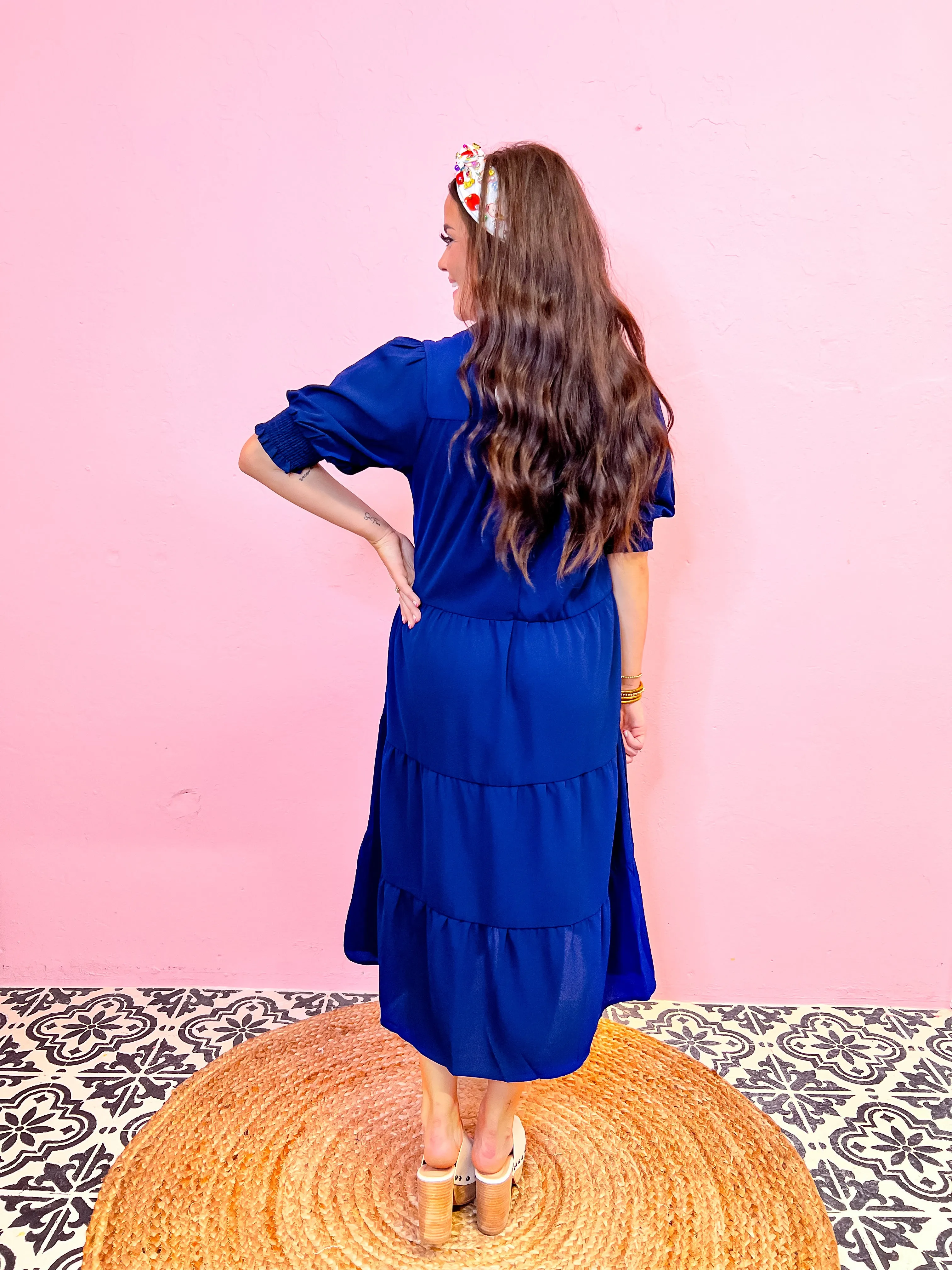 Charming Collared Tiered Maxi Dress