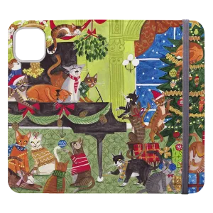 Christmas Cats Wallet Case By Caroline Bonne Muller