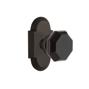 Cottage Short Plate with Black Waldorf Knob in Oil-Rubbed Bronze