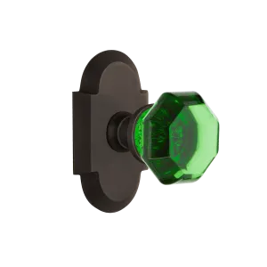 Cottage Short Plate with Emerald Waldorf Knob in Oil-Rubbed Bronze