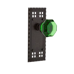 Craftsman Long Plate with Emerald Waldorf Knob in Timeless Bronze