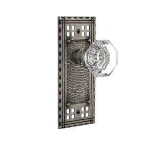Craftsman Long Plate with Waldorf Knob in Antique Pewter
