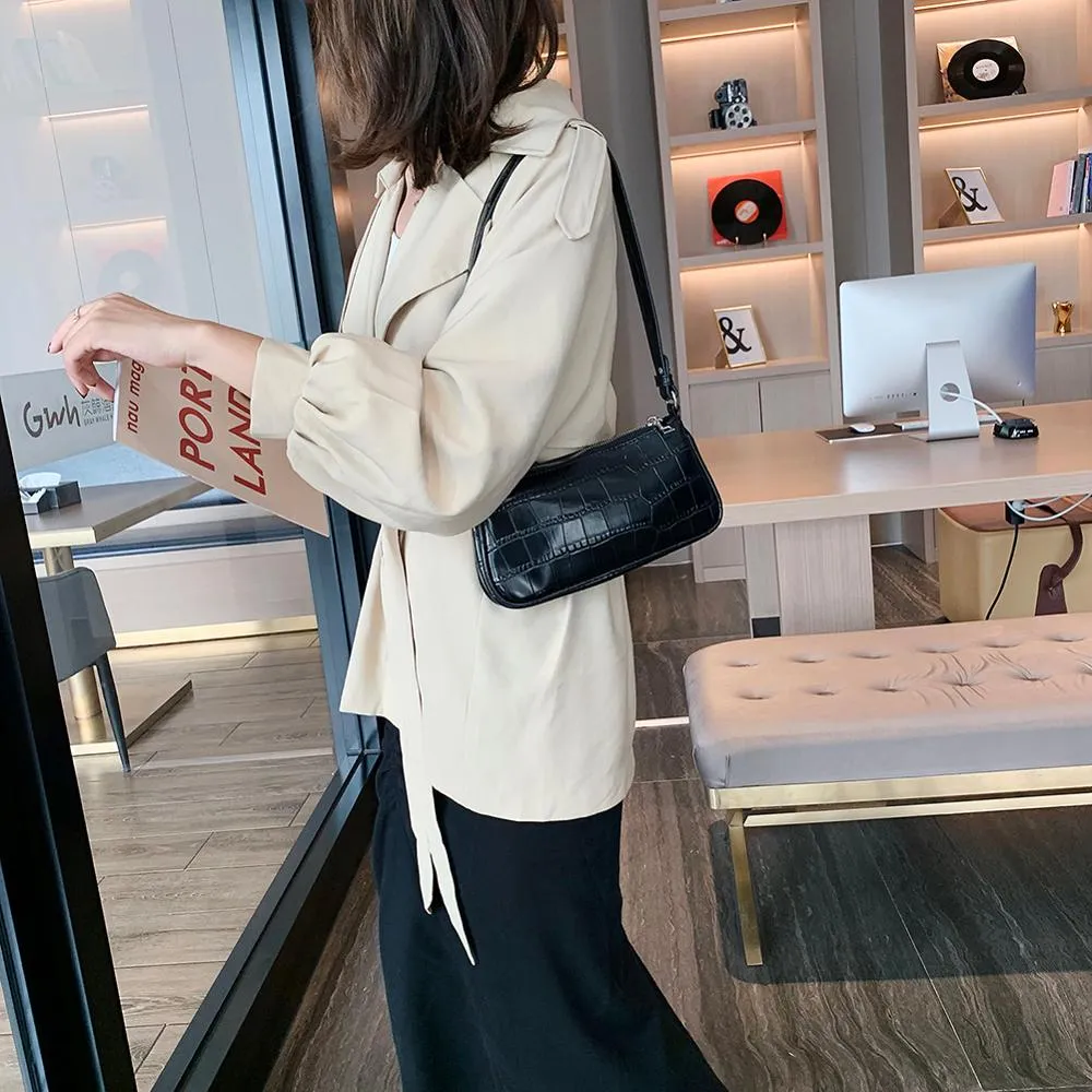 Crocodile Leather Elegant Shoulder Bag