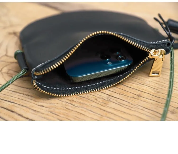 Cute Brown LEATHER Side Bag Tassel Saddle WOMEN SHOULDER BAG Slim With Tassel Crossbody Pouch FOR WOMEN